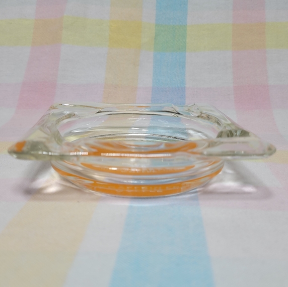 Vintage Sanka advertisement ashtray 97% caffein free coffee square glass - Picture 3 of 6